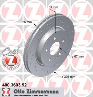 Тормозной диск ZIMMERMANN 400360352 (фото 1)