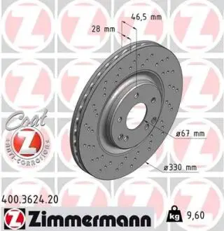 Тормозной диск ZIMMERMANN 400362420