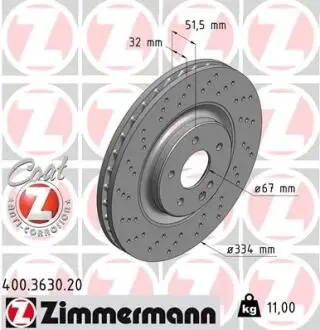 Тормозной диск ZIMMERMANN 400363020