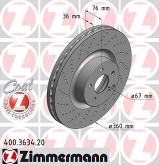 Тормозной диск ZIMMERMANN 400363420 (фото 1)