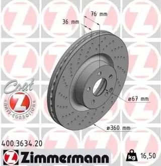 Тормозной диск ZIMMERMANN 400363420