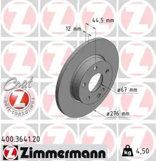 Тормозной диск ZIMMERMANN 400364120