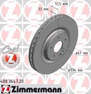 Тормозной диск ZIMMERMANN 400364720 (фото 1)