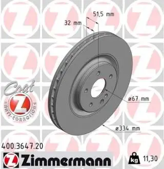 Тормозной диск ZIMMERMANN 400364720