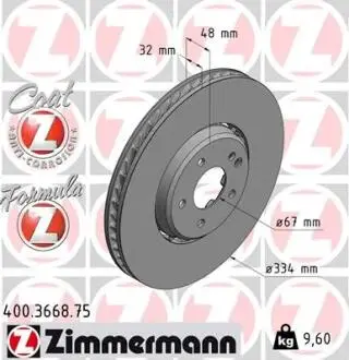 Тормозной диск ZIMMERMANN 400366875