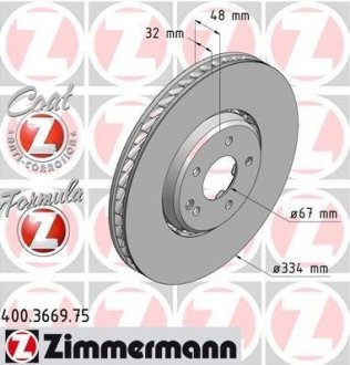 Тормозной диск ZIMMERMANN 400366975 (фото 1)