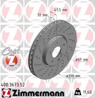 Гальмівний диск ZIMMERMANN 400367352