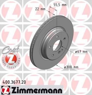 Тормозной диск ZIMMERMANN 400367720 (фото 1)