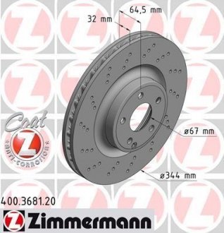 Тормозной диск ZIMMERMANN 400368120 (фото 1)