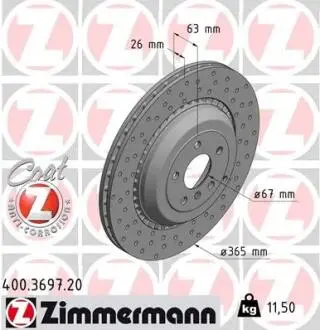 Тормозной диск ZIMMERMANN 400369720