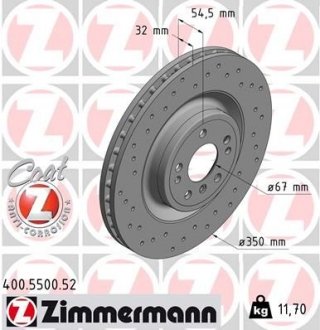 Тормозной диск ZIMMERMANN 400550052