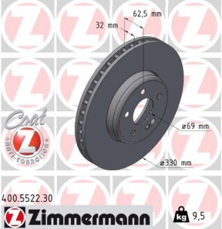 Диск тормозной FORMULA S ZIMMERMANN 400552230