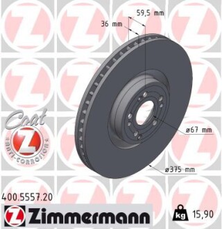 Диск гальмівний ZIMMERMANN 400.5557.20