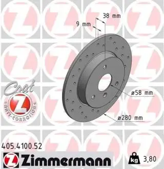 Тормозной диск ZIMMERMANN 405410052