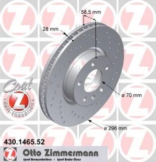 Тормозной диск ZIMMERMANN 430146552