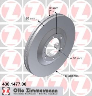 Гальмівний диск ZIMMERMANN 430147700