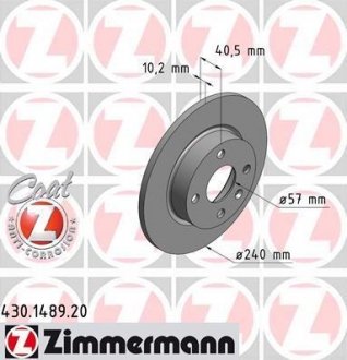 Тормозной диск ZIMMERMANN 430148920