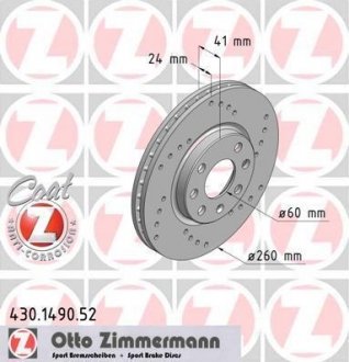 Тормозной диск ZIMMERMANN 430149052 (фото 1)