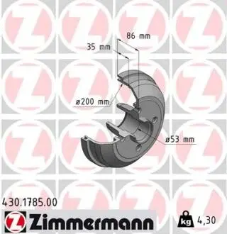 Гальмівний барабан ZIMMERMANN 430178500