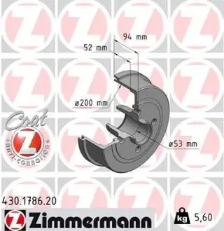 Тормозной барабан ZIMMERMANN 430178620