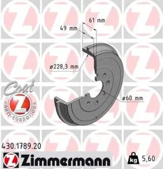Тормозной барабан ZIMMERMANN 430178920