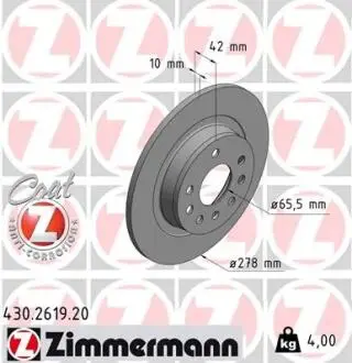 Тормозной диск ZIMMERMANN 430261920