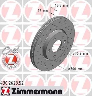 Тормозной диск ZIMMERMANN 430262352 (фото 1)