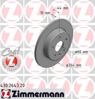 Тормозной диск задний ZIMMERMANN 430264320 (фото 1)