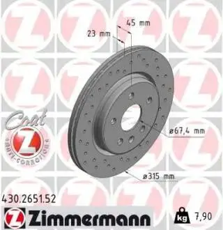 Автозапчасть ZIMMERMANN 430265152