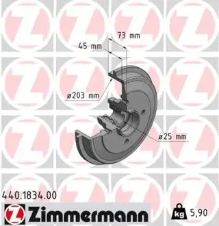 Тормозной барабан ZIMMERMANN 440183400