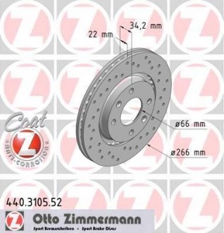 Тормозной диск ZIMMERMANN 440310552 (фото 1)