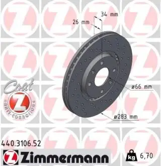 Тормозной диск ZIMMERMANN 440310652