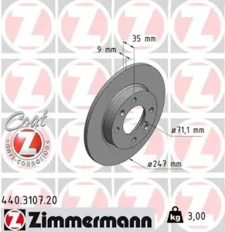 Гальмівний диск ZIMMERMANN 440310720