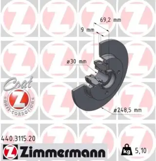 Гальмівний диск ZIMMERMANN 440311520