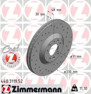Тормозной диск ZIMMERMANN 440311952