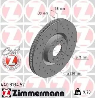 Тормозной диск ZIMMERMANN 440313452