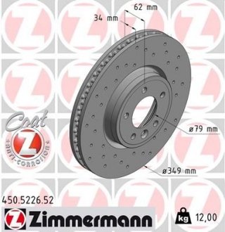 Тормозной диск ZIMMERMANN 450522652