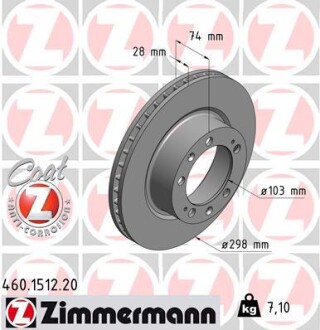 Тормозной диск ZIMMERMANN 460151220