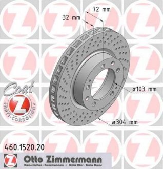 Тормозной диск ZIMMERMANN 460152020 (фото 1)