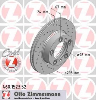 Тормозной диск ZIMMERMANN 460152352