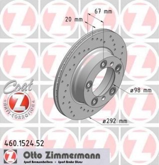 Тормозной диск ZIMMERMANN 460152452