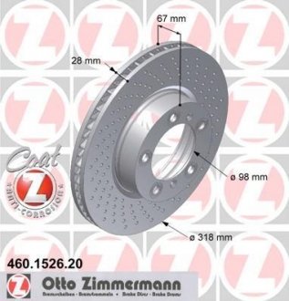 Тормозной диск ZIMMERMANN 460152620 (фото 1)