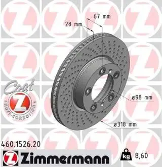 Гальмівний диск ZIMMERMANN 460152620