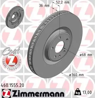 Диск тормозной ZIMMERMANN 460.1555.20