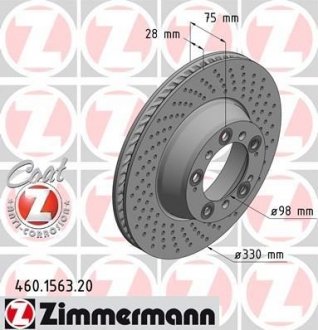 Тормозной диск ZIMMERMANN 460156320 (фото 1)