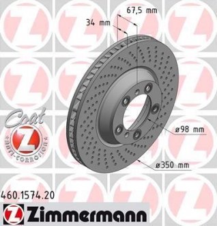 Тормозной диск ZIMMERMANN 460157420 (фото 1)