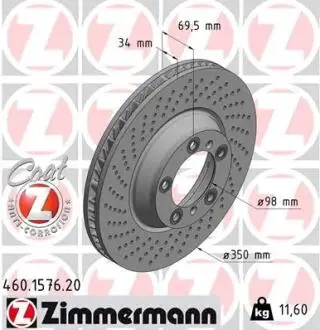 Гальмівний диск ZIMMERMANN 460157720