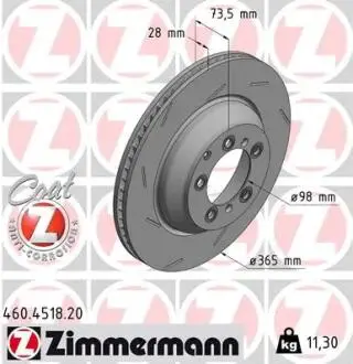 Задній лівий гальмівний диск ZIMMERMANN 460451820
