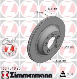 Гальмівний диск ZIMMERMANN 460454820