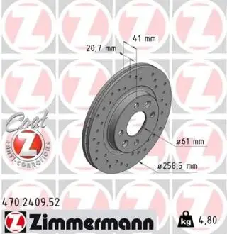 Гальмівний диск ZIMMERMANN 470240952